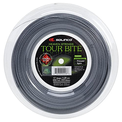 Solinco Tour Bite Diamond Rough (17-1.20mm) String Reel (Silver)